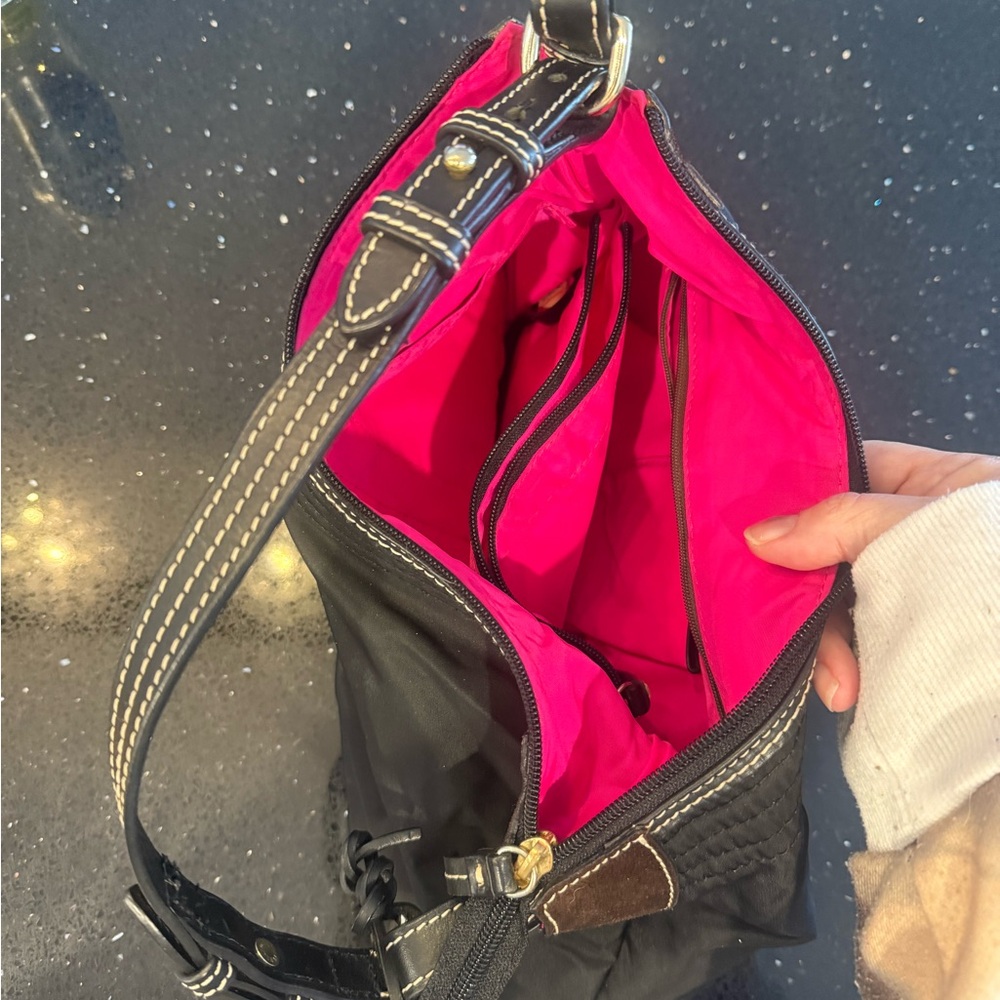 Dooney & Bourke Black and Brown Shoulder Bag - Picture 3 of 4